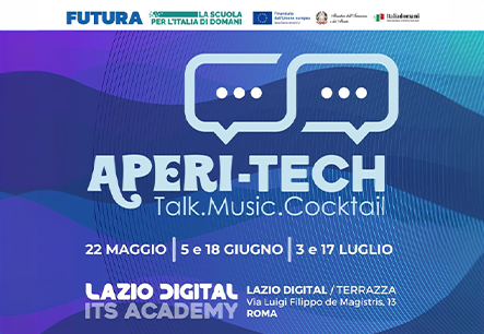 Raniero Romagnoli guest speaker at "Aperitech" organized by ITS Academy Lazio Digital