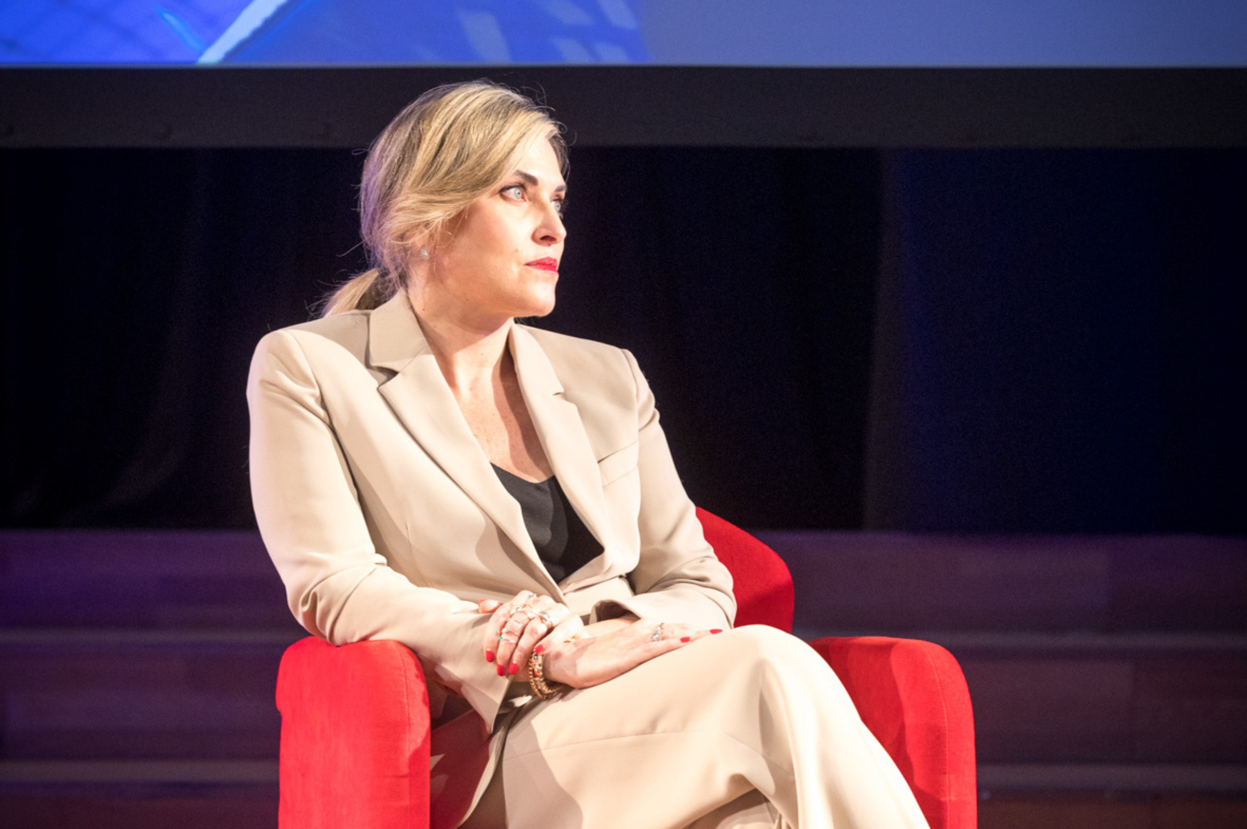 Valeria Sandei on stage at the States General of Innovation