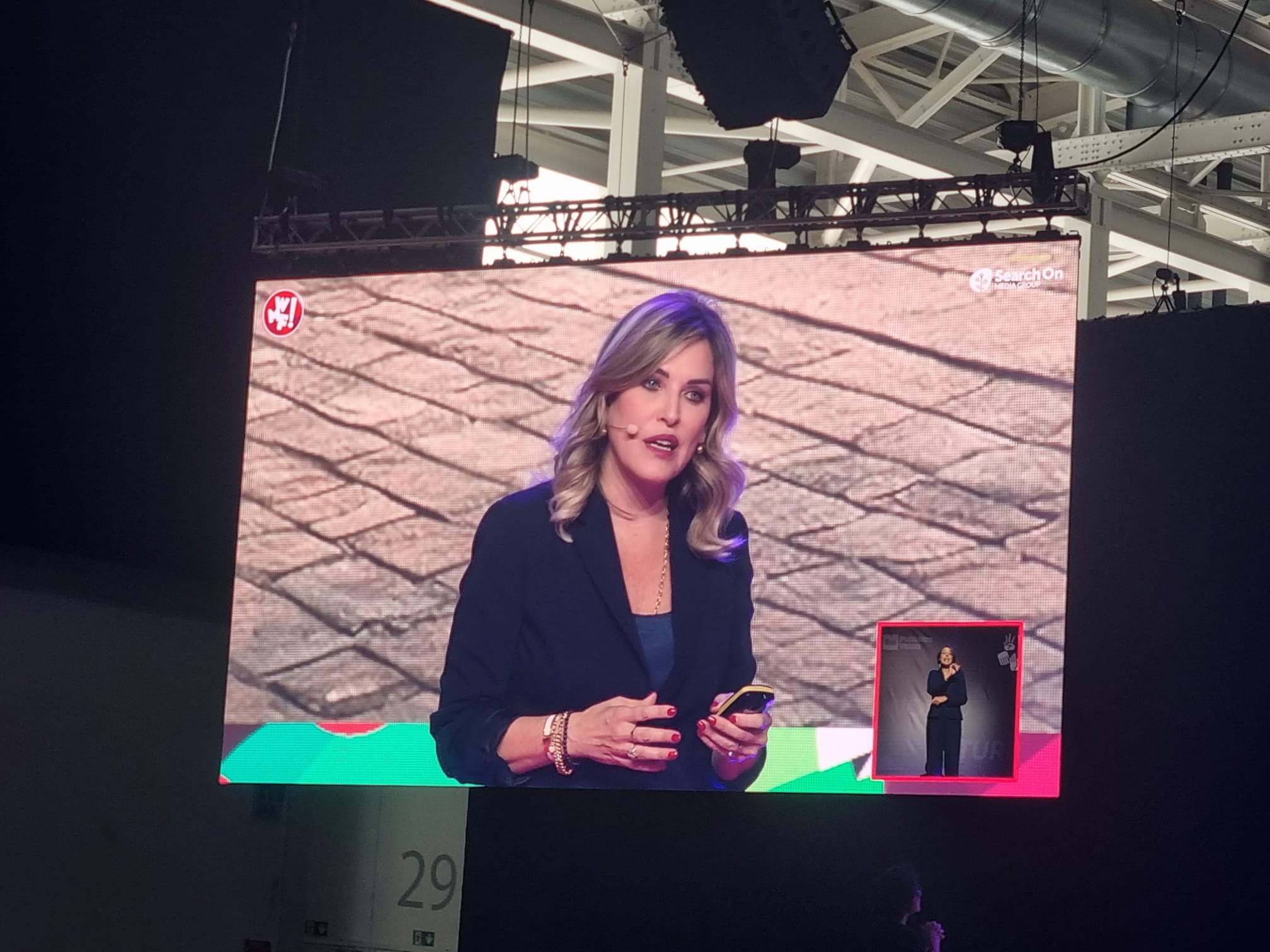 Valeria Sandei on stage at We Make Future in Bologna